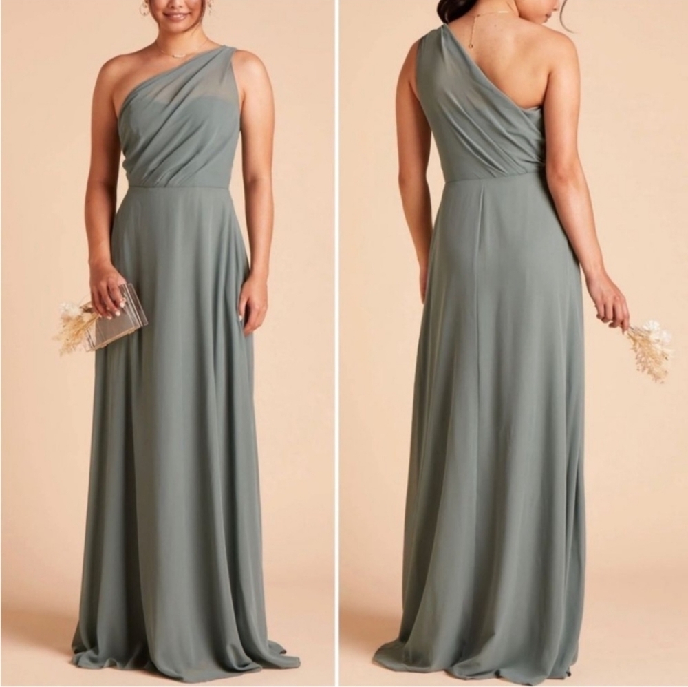 Birdy Grey Chiffon Sea Glass Kira Dress with Slit